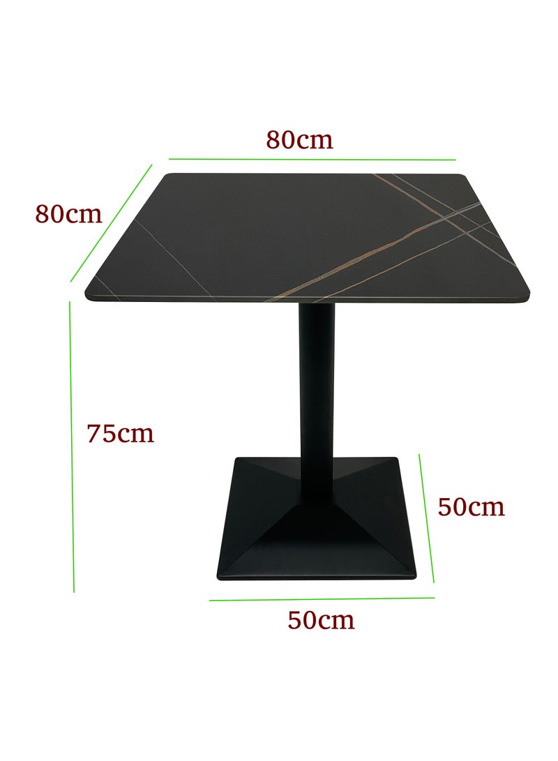 MAPLE HOME DECORATION Maple Home Modern Dining & Coffee Table Accent Rock Stone Top Dining Metal Base Kitchen Bar Patio Living Dining Furniture 80*80cm  - Image 5