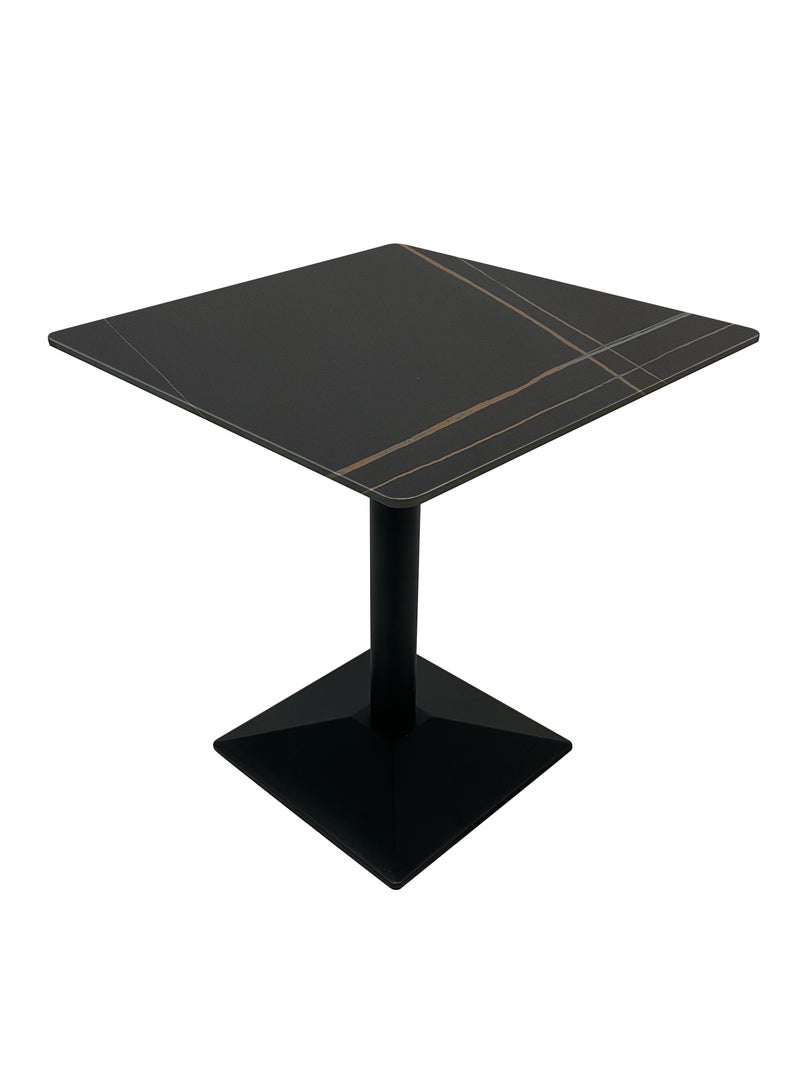 MAPLE HOME DECORATION Maple Home Modern Dining & Coffee Table Accent Rock Stone Top Dining Metal Base Kitchen Bar Patio Living Dining Furniture 80*80cm  - Image 2