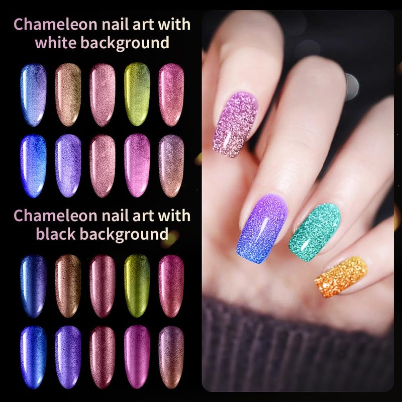 OSBANG 10 Colors Chameleon Mica Powder Color Shift Pigment Powder for Epoxy Resin Painting Soap Making Bath Bombs Candle Making Slime(0.1oz/jar) - Image 3