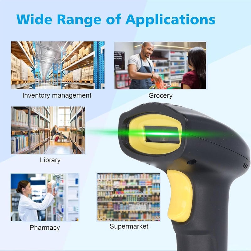 ماسح باركود محمول باتصال سلكي عبر USB - قارئ لمستشعر الصور CMOS أحادي الأبعاد بدقة 640 × 480 ودقة تصل إلى 5 ميليمترات - متوافق مع أنظمة OS X، Android، وiOS - Image 5