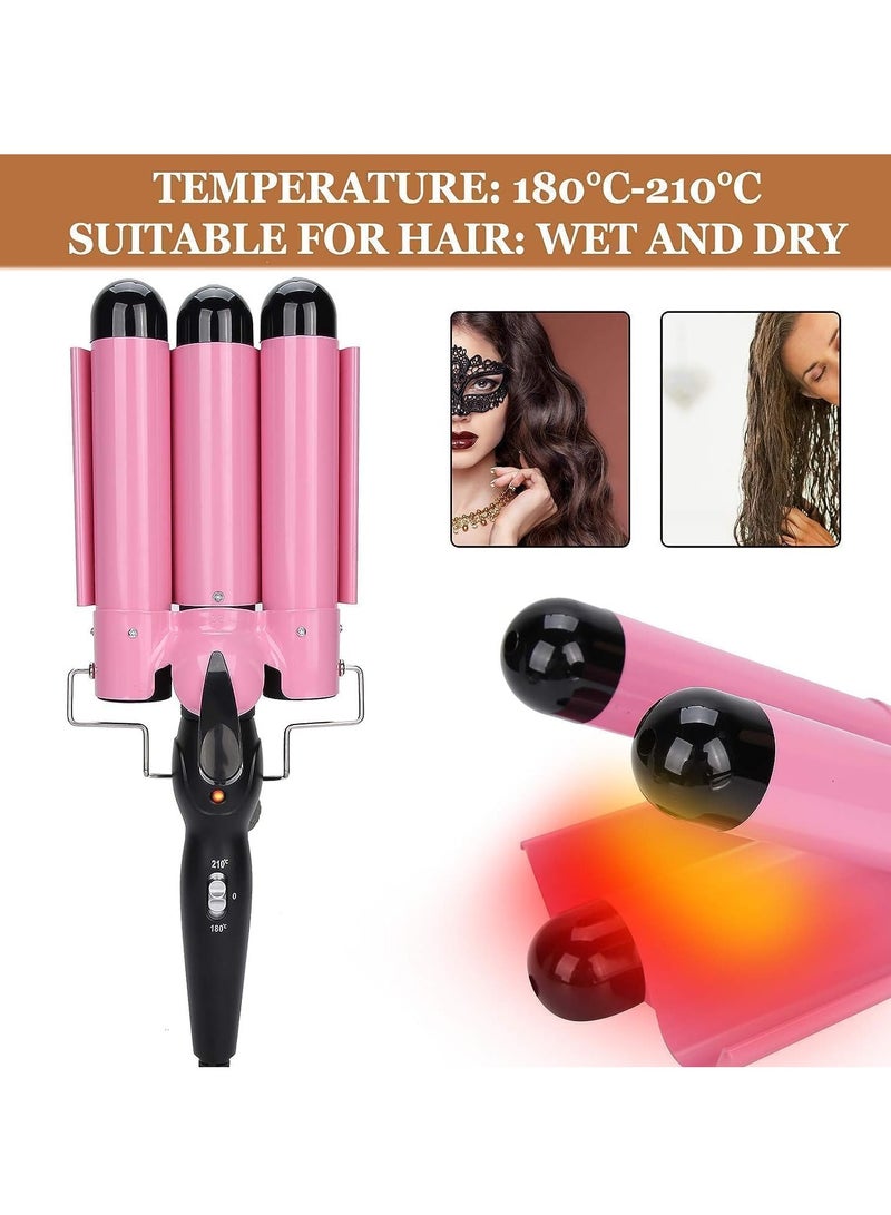 TIGER New 3 Barrel Curling Iron, 32mm Hair Curler Electric Hair Waver, Temperature Adjustable Quick Heated Hair Crimper Styling Tool, Ideal for Salon and Home Use - Image 3