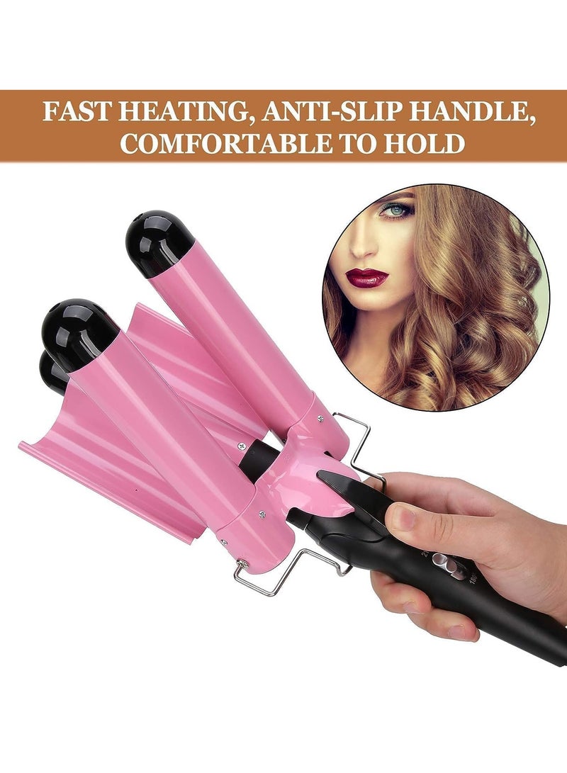 TIGER New 3 Barrel Curling Iron, 32mm Hair Curler Electric Hair Waver, Temperature Adjustable Quick Heated Hair Crimper Styling Tool, Ideal for Salon and Home Use - Image 4