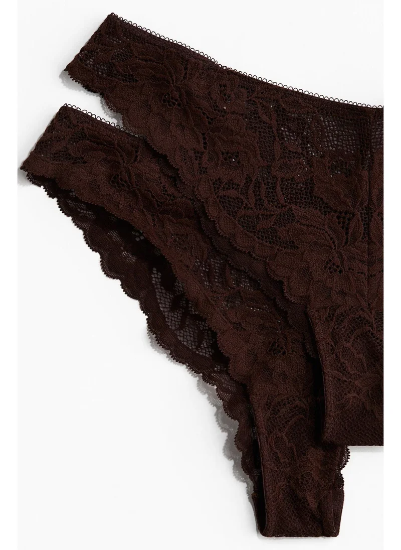 H&M 2-pack lace Brazilian briefs