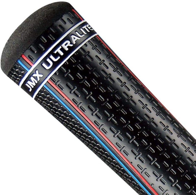 JumboMaxGolf Grips JMX Ultralite Tapered Golf Club Grips, Oversize Golf Grips 25% Lighter Than Standard, Black W/RWB - Set of 1 X-Small (+3/16) - Image 2