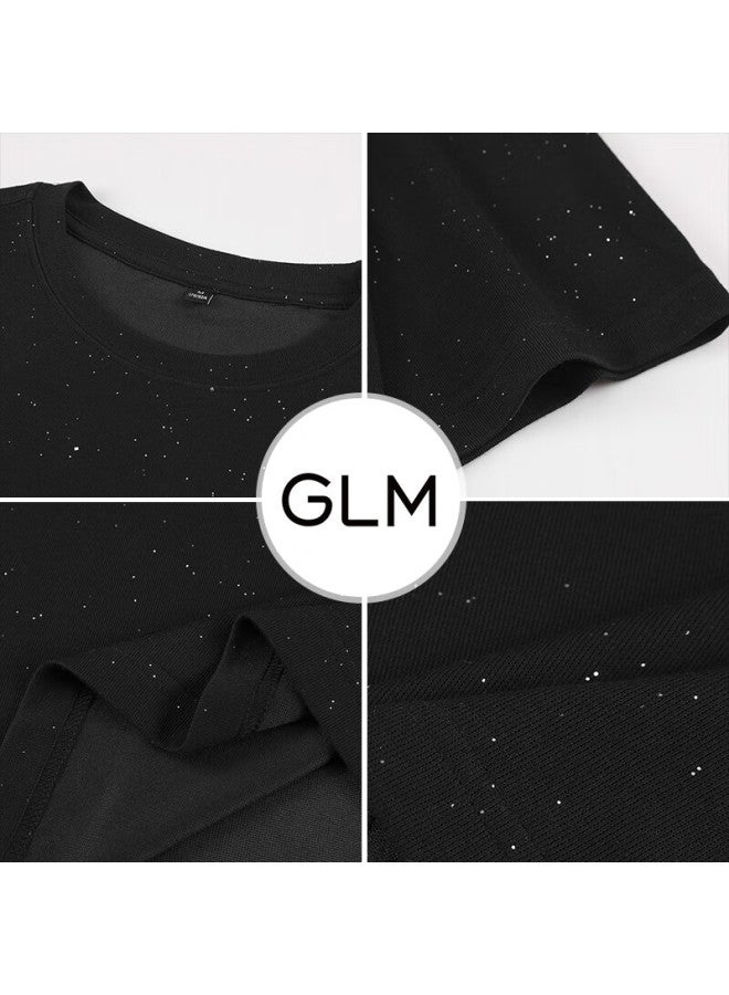 Glm Short-sleeve T-shirt For Men, Summer Trendy Starry Sky Light Luxury Loose Ice Silk Cotton Undershirt - Image 1