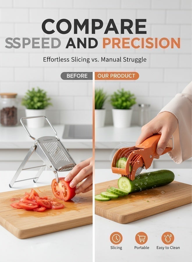 DQ faith Kitchen Stainless Steel Vegetable and Fruit Slicer Multi functional Vegetable Salad and Fruit Slicer - Image 3