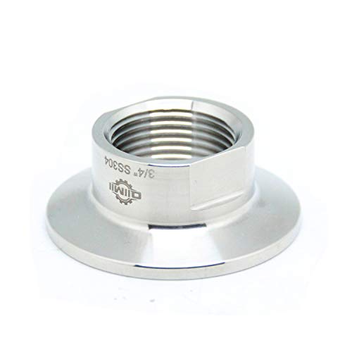 QiiMii Sanitary Female Threaded Pipe Fitting to 1.5 Inch Tri Clamp (OD 50.5mm Ferrule) (Pipe Size: 3/4" NPT) - Image 1