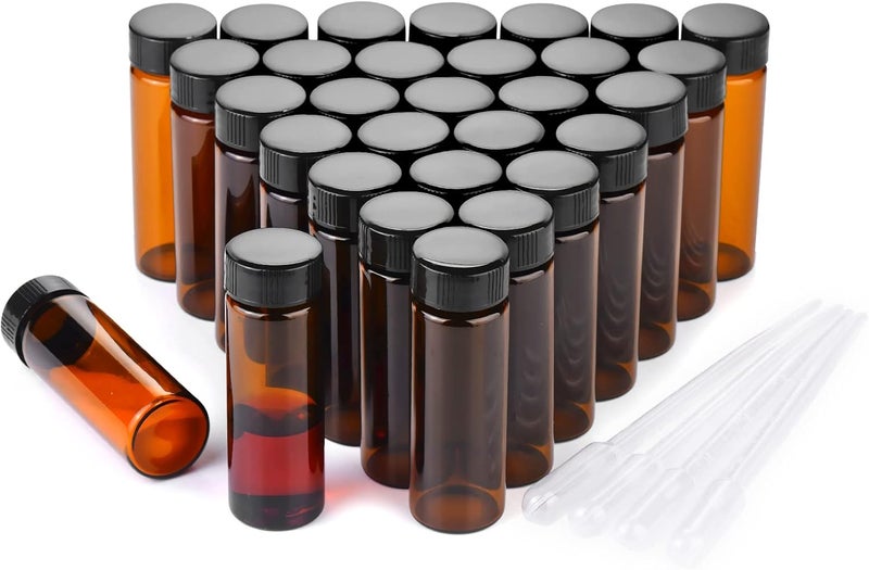 BKMAMLAB 30ml Amber Small Glass Vials 30pcs with Screw Caps(30pcs) - Image 1