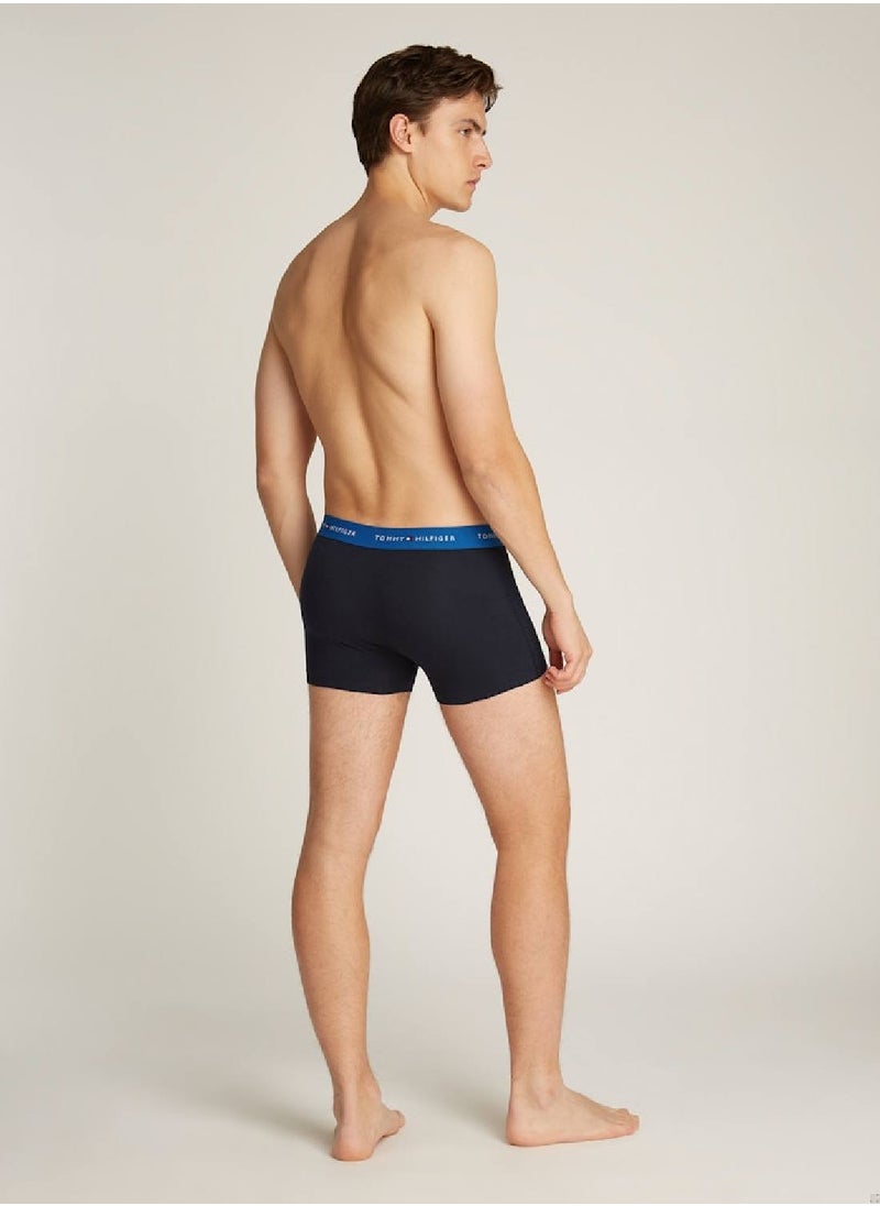 TOMMY HILFIGER - Men's 7-Pack Signature Logo Waistband Trunks - Cotton, Multicolour - Image 1