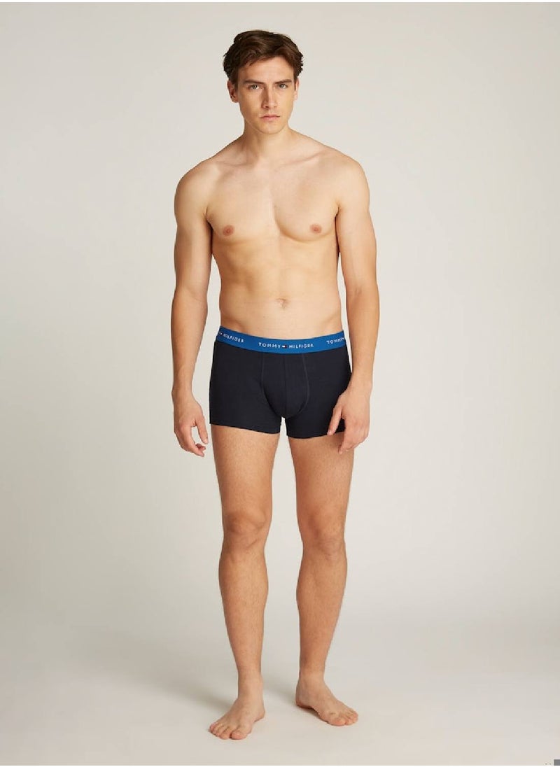 TOMMY HILFIGER - Men's 7-Pack Signature Logo Waistband Trunks - Cotton, Multicolour - Image 1