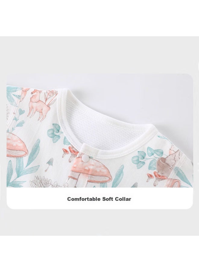 Lovebox Aibao Baby Romper Pure Cotton Summer Thin Baby Ha Yi Newborn Short Sleeve Crawling Suit T175 Jungle Story 80cm - Image 5