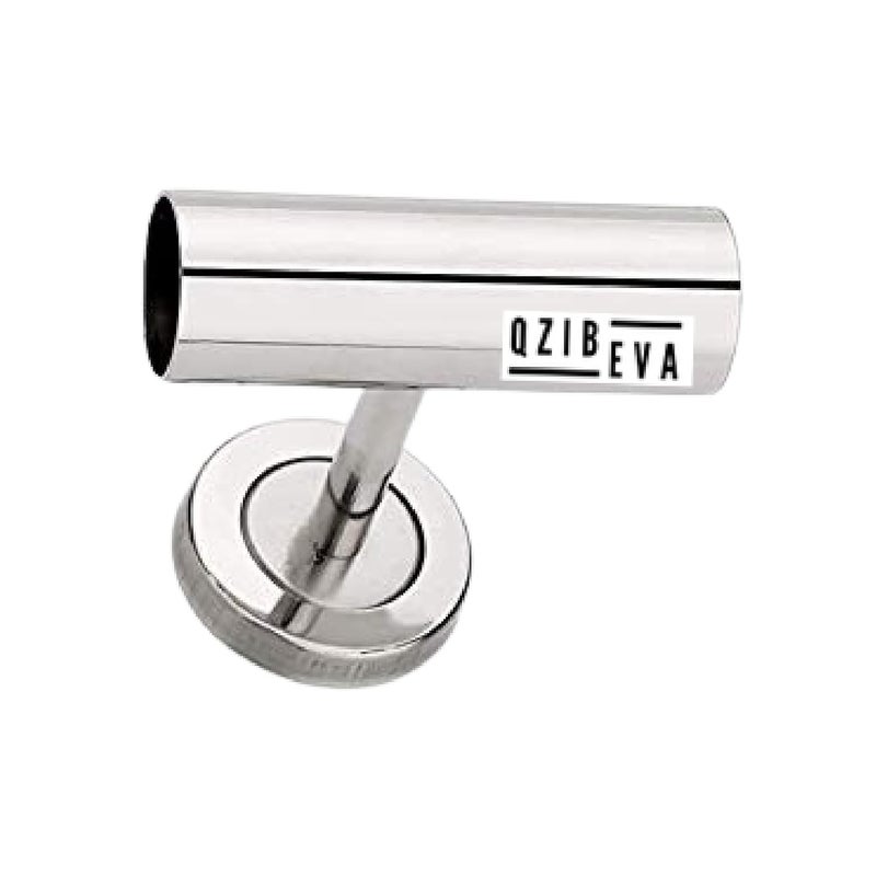 QZIBEVA Pack 1 Pcs Steel Curtain Rod Jointer Connector Bracket Support Silver for 1 Inch Rods Ceiling Wall Support Item Code CST6 - Image 3
