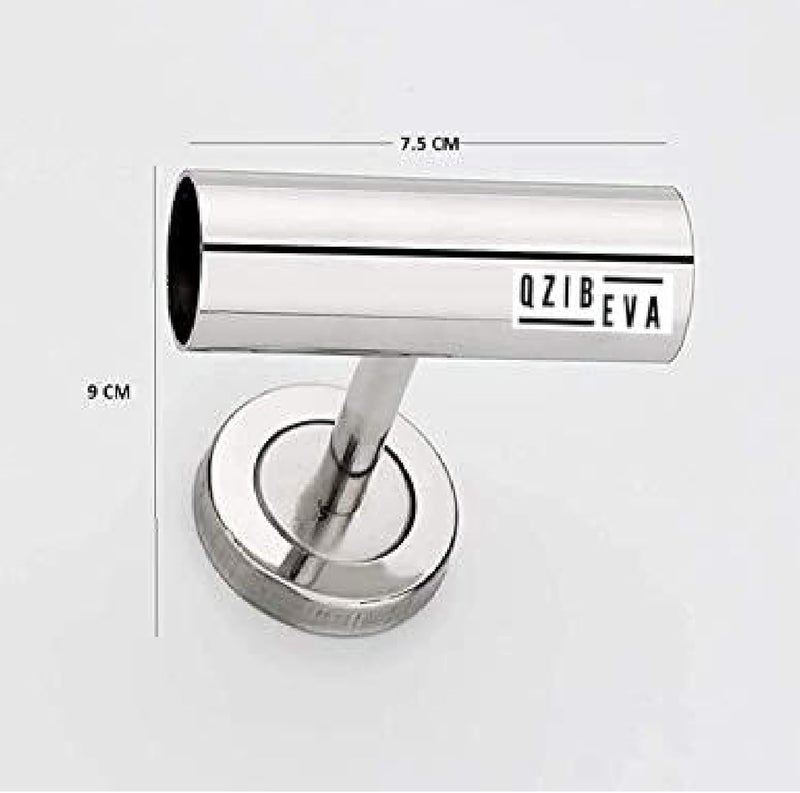 QZIBEVA Pack 1 Pcs Steel Curtain Rod Jointer Connector Bracket Support Silver for 1 Inch Rods Ceiling Wall Support Item Code CST6 - Image 5