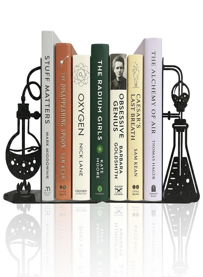 ENCIMART Chemistry Metal Bookends for Shelves, Experimental Bookends Decor for Chemistry Classroom Laboratory Bookshelf, Ideal Chemistry Gift for Nerds Chemistry Teachers Friends Professors Graduates Scientist - Image 1