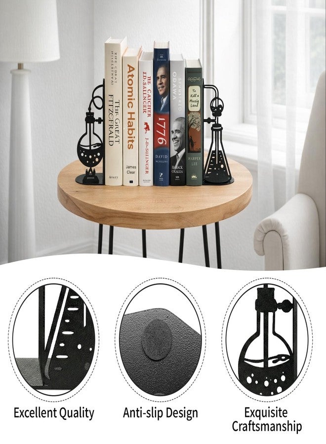 ENCIMART Chemistry Metal Bookends for Shelves, Experimental Bookends Decor for Chemistry Classroom Laboratory Bookshelf, Ideal Chemistry Gift for Nerds Chemistry Teachers Friends Professors Graduates Scientist - Image 4
