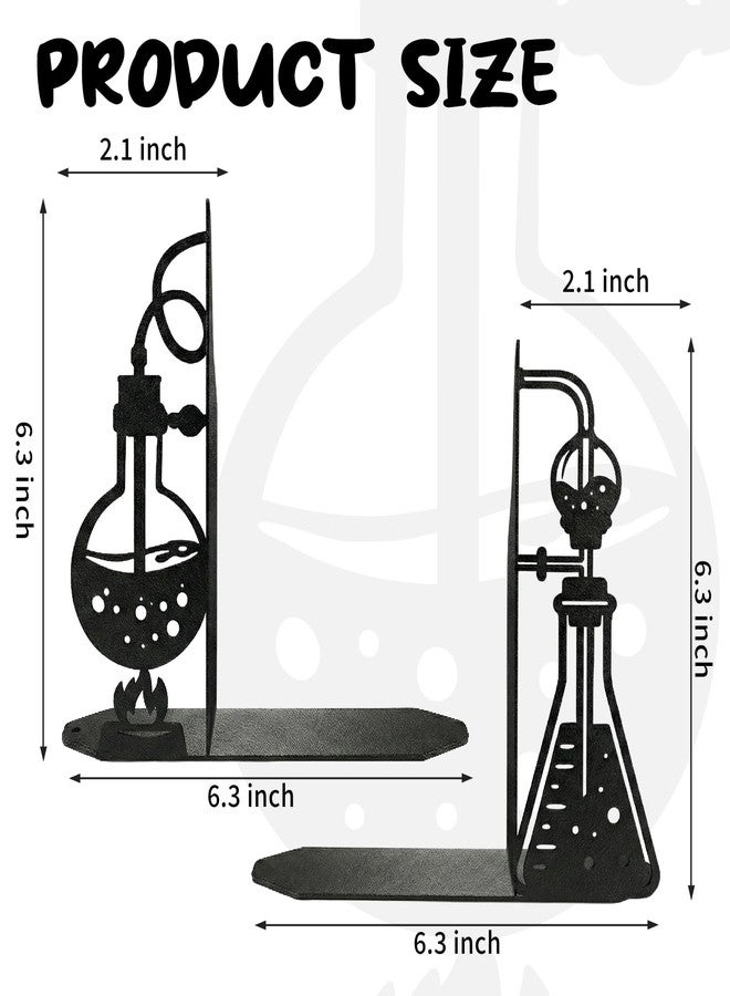 ENCIMART Chemistry Metal Bookends for Shelves, Experimental Bookends Decor for Chemistry Classroom Laboratory Bookshelf, Ideal Chemistry Gift for Nerds Chemistry Teachers Friends Professors Graduates Scientist - Image 3