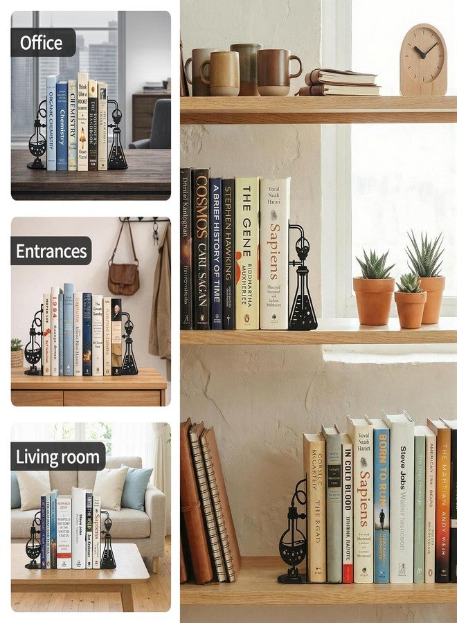 ENCIMART Chemistry Metal Bookends for Shelves, Experimental Bookends Decor for Chemistry Classroom Laboratory Bookshelf, Ideal Chemistry Gift for Nerds Chemistry Teachers Friends Professors Graduates Scientist - Image 5