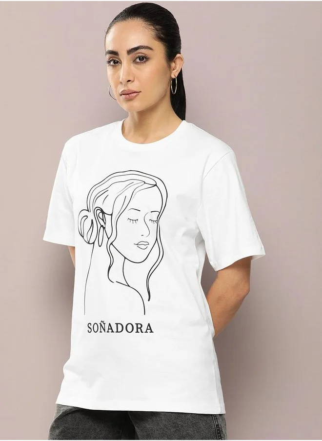 ديلينجر Oversized Girl Graphic Print T-Shirt by Styli
