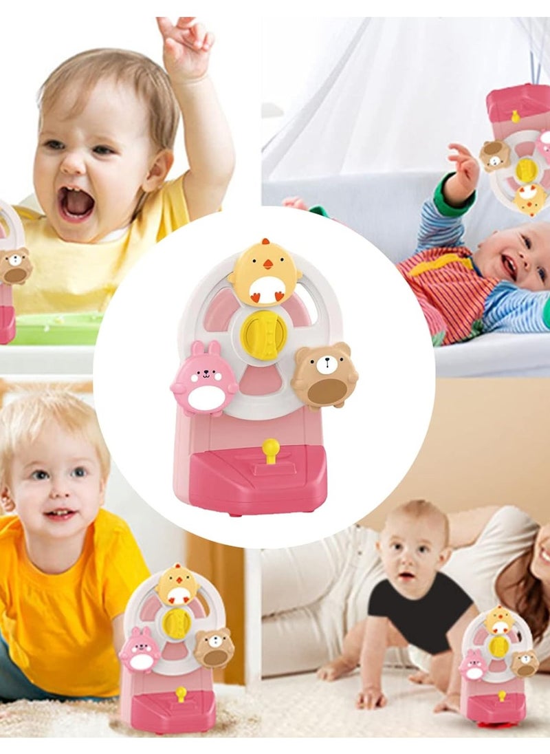 BAYBEE Baybee Rotating Ferris Wheel Musical Toys for Kids, Wind Up Music Box with Fun Animal Toy, Music & Rotating Wheels Learning Educational Sound Toys for Baby Toddlers 1 2 3 Years Boys Girls Pink  - Image 1