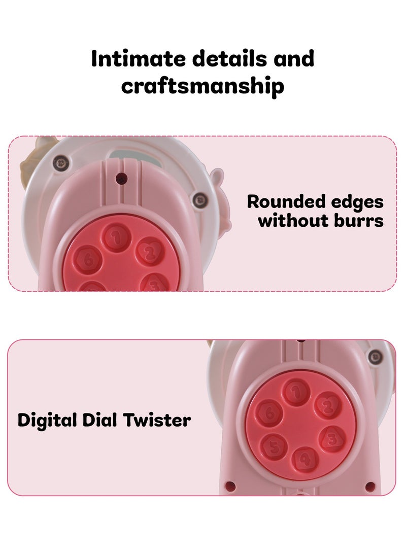 BAYBEE Baybee Rotating Ferris Wheel Musical Toys for Kids, Wind Up Music Box with Fun Animal Toy, Music & Rotating Wheels Learning Educational Sound Toys for Baby Toddlers 1 2 3 Years Boys Girls Pink  - Image 5