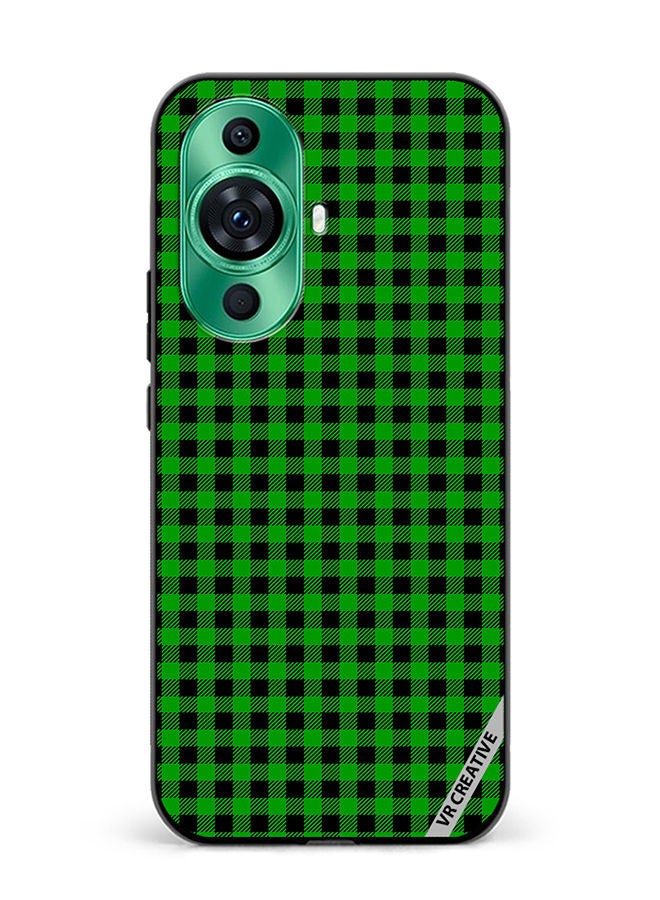 VR CREATIVE Protective Case Cover For Huawei nova 11 Ultra Green And Black Buffalo Plaid Texture Checkered Seamless Pattern Design Multicolour - Image 1