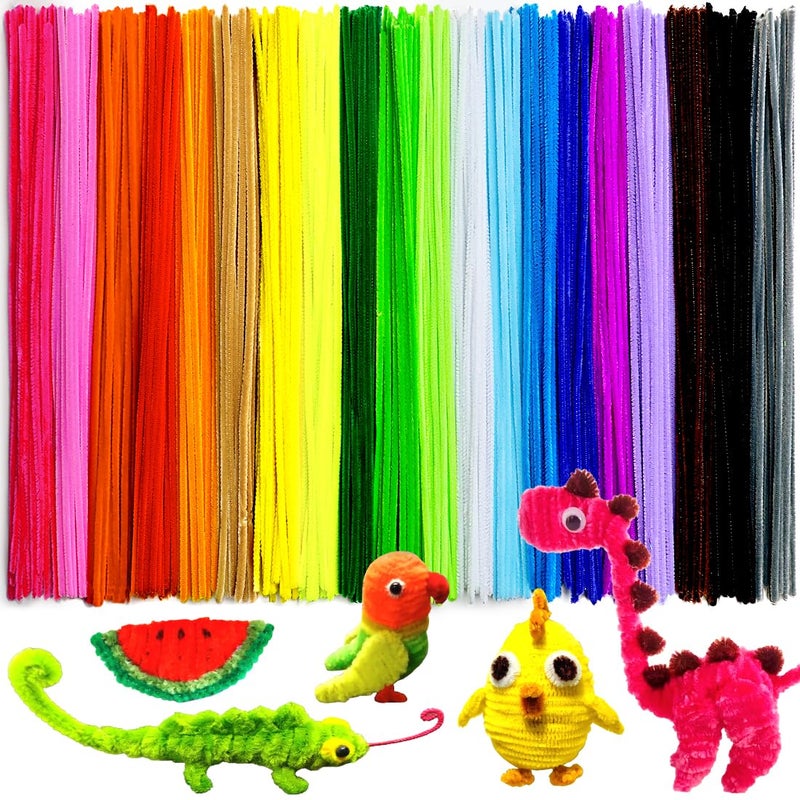 GAGANIU 200pcs Pipe Cleaners, Pipe Cleaners for Crafts, Craft Supplies Multicolor Chenille Stems for Art&Craft Christmas DIY Projects(12inch*6mm,20colors) - Image 1