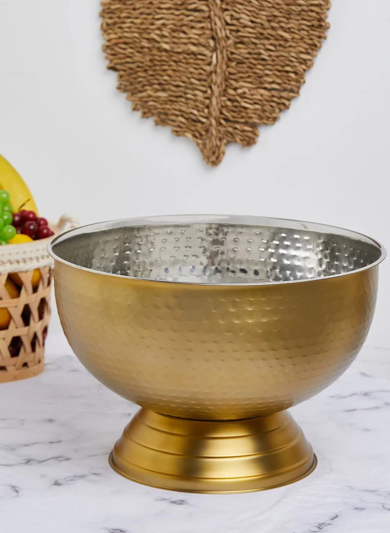 Premier Ankara Large Antique Gold Hammered Ice Bucket