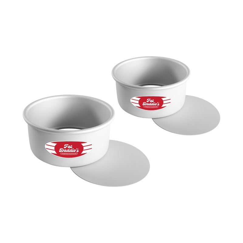 طقم قوالب كعكة الجبنة الدائرية من فاط داديوس PCC63SET من الألمنيوم المؤكسد 2 قطعة 6 × 3 بوصة