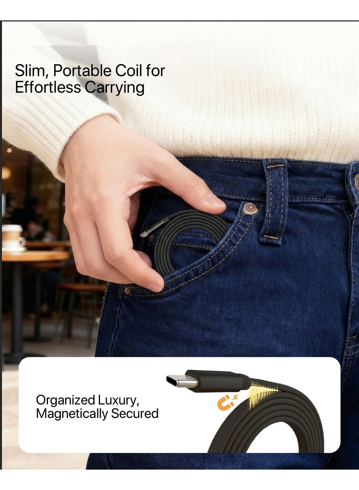Infinity Mag Loop 100W Usb-C To Usb-C Magnetic Cable 1M - Black