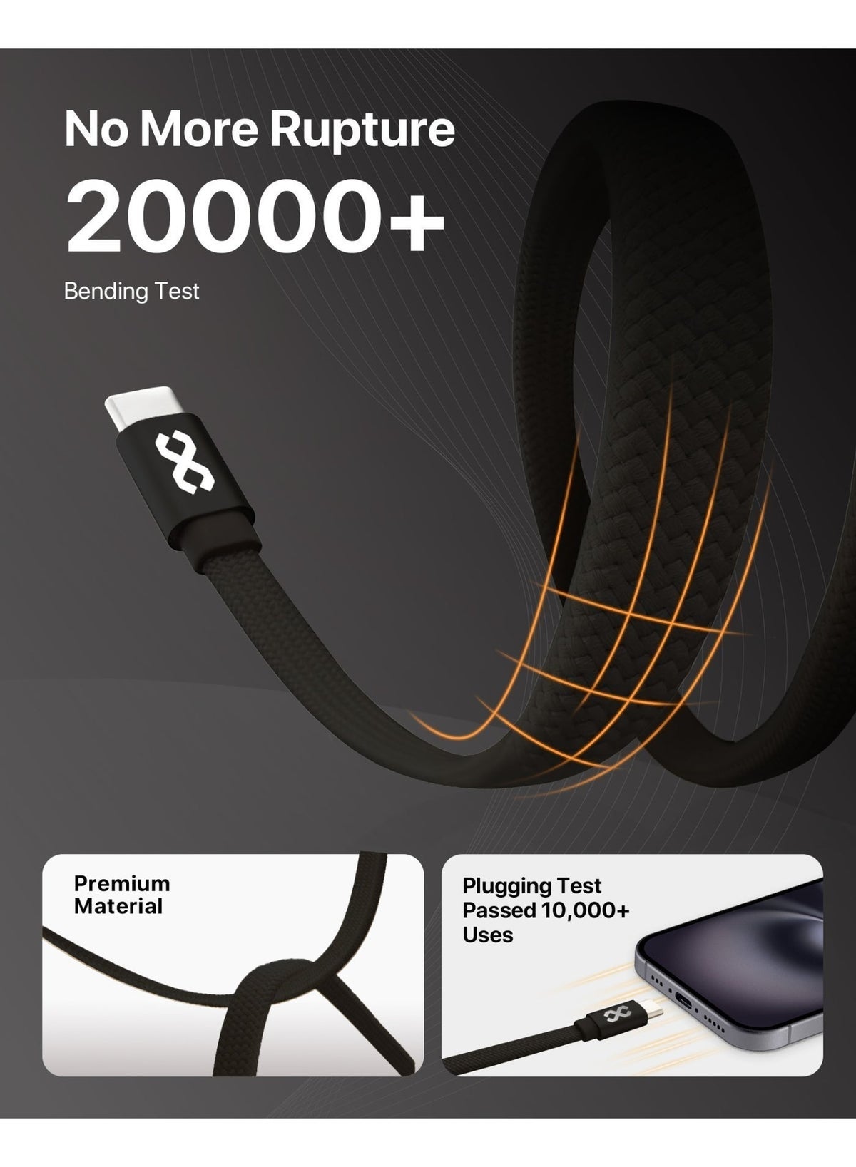 Infinity Mag Loop 100W Usb-C To Usb-C Magnetic Cable 1M - Black