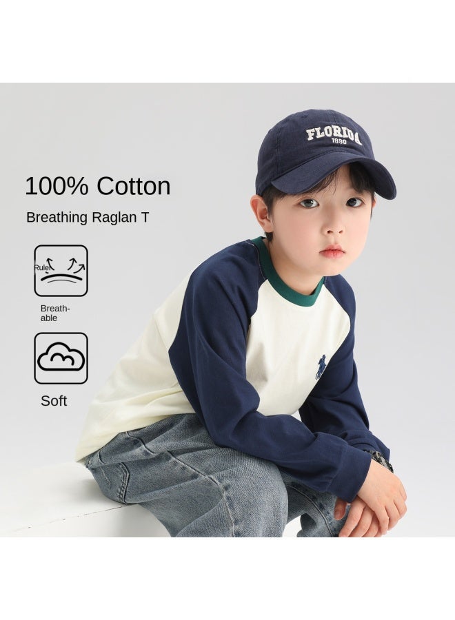 Zuoxi Boys' Long Sleeve Cotton T-shirt | Spring/autumn Base Layer | Kids' Hoodie | Stylish Loose Top | Big Boys' Clothing - Image 2