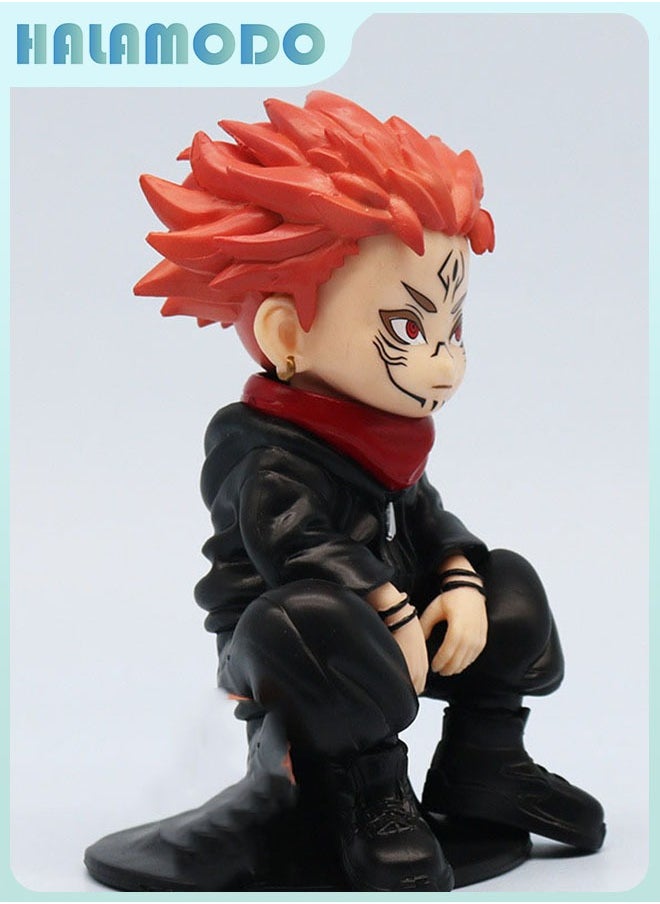 HALAMODO Jujutsu Kaisen 12cm Super - cute Chibi Nikaido Itadori in a Sitting Pose Figurine for Stunning Desktop Decoration Gift  - Image 2