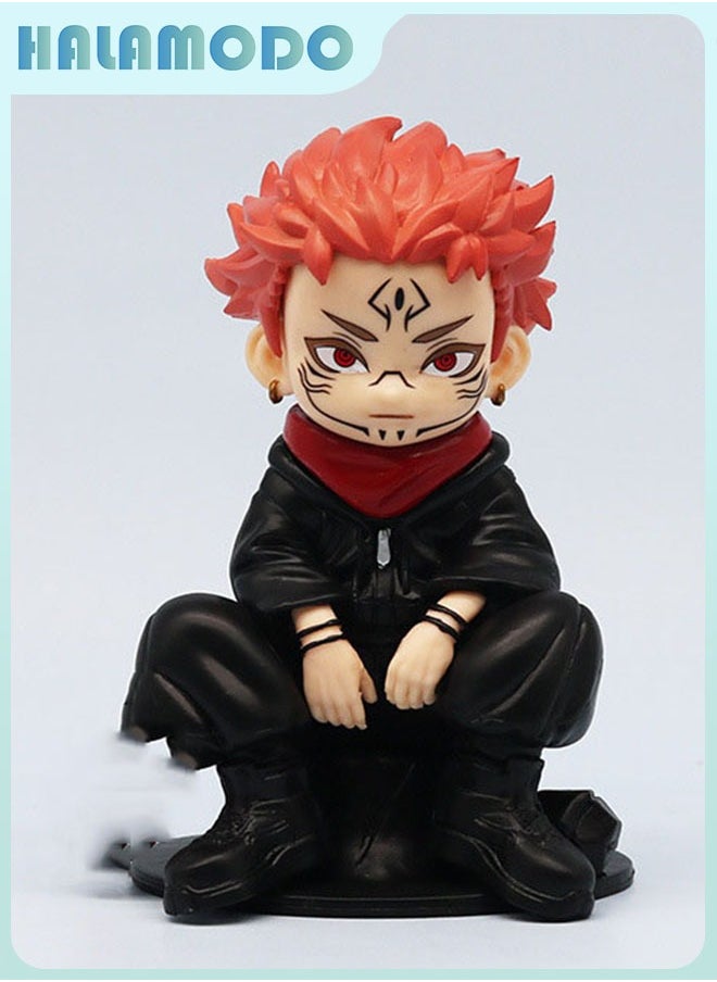 HALAMODO Jujutsu Kaisen 12cm Super - cute Chibi Nikaido Itadori in a Sitting Pose Figurine for Stunning Desktop Decoration Gift  - Image 1