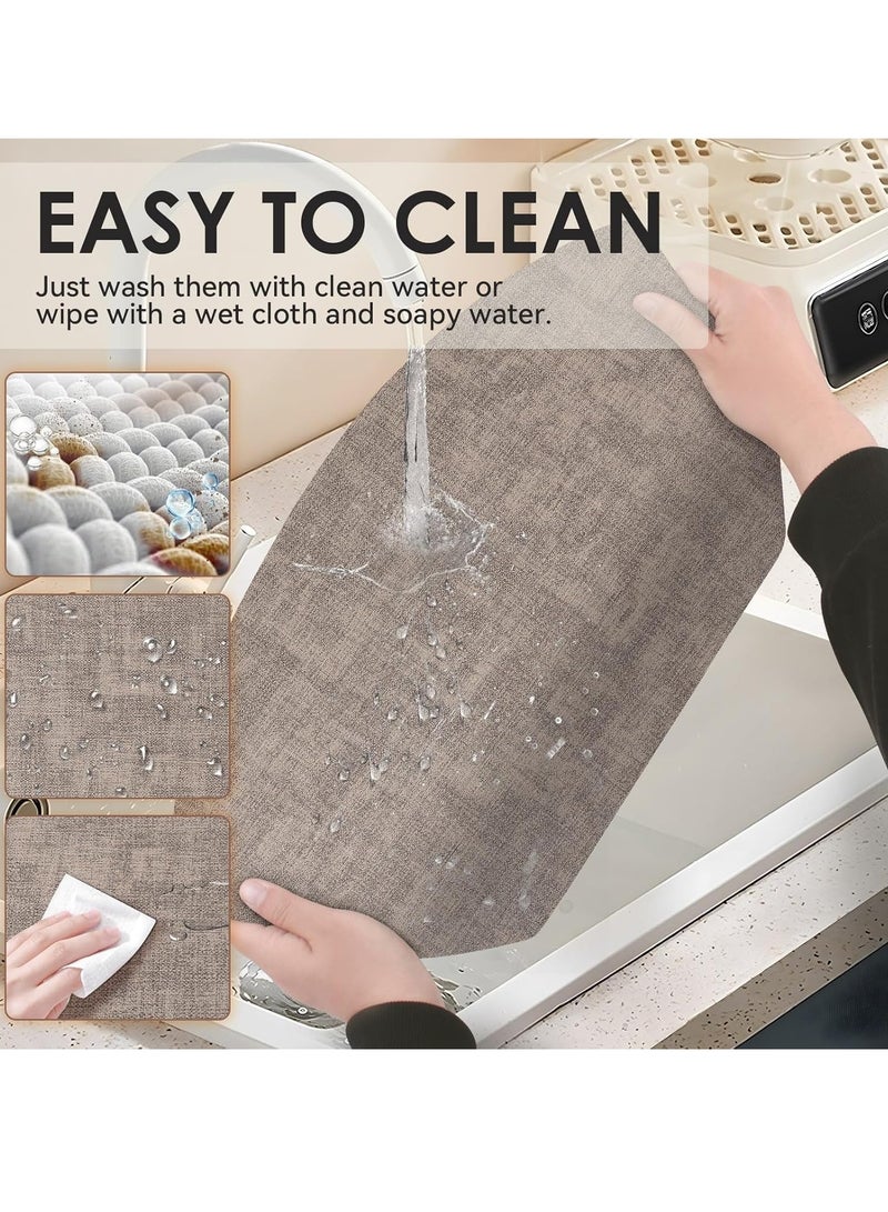Vparty Set of 4 Vinyl Placemats – Heat-Resistant, Waterproof, and Easy-to-Clean Faux Leather Table Mats, Durable Dining Mats for Kitchen, Patio, Dining Room, Non-Slip Table Protectors, Stylish and Functional Table Mats  - Image 5
