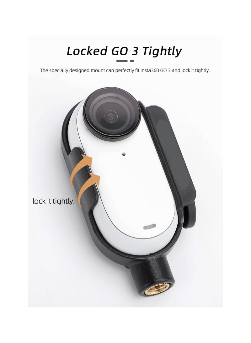 SYOSI Camera Mount Adapter Protective Housing Frame, Fit for Insta360 Go 3 Bezel, Thumb Camera Adapter, Shock Absorbing Housing Cage Expansion Quick Release Accessory, Use with Backpack Clamp - Image 3