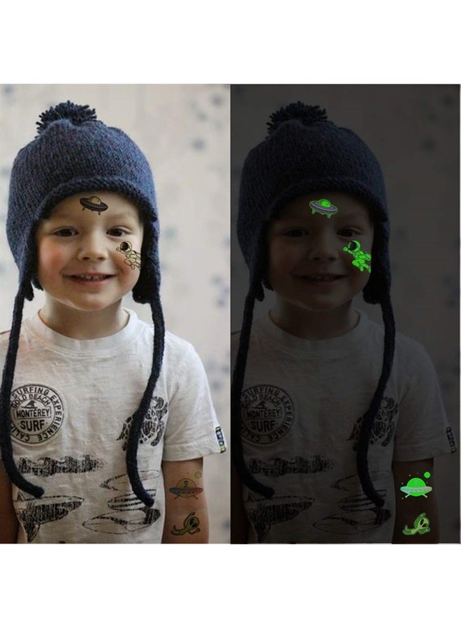 Ooopsiun Space Tattoos for Boys Glow in The Dark - 90 Luminous Styles, Space Birthday Party Decorations Favors for Kids Boys - Image 4