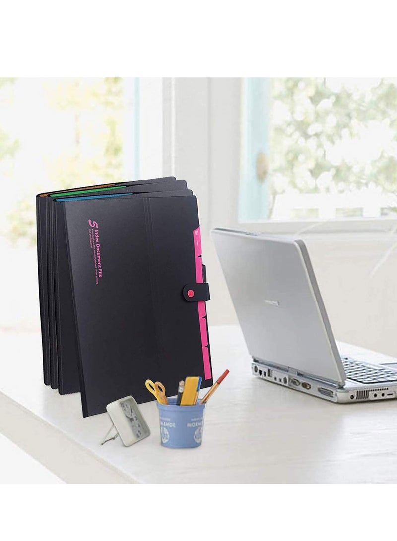 Zikra 4 Pack Expanding File Folders 6 Pockets, Accordion File Organizer File Folder Expanding Folders A4 Letter Size Document Organizer for School Office - Image 5
