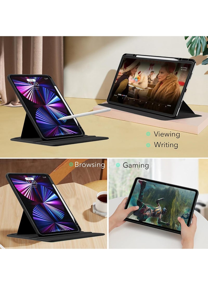 كاست ويف PU Leather Cover for Oneplus Pad 2, Protective Tablet Cover, PU Leather + Transparent Acrylic Case, with Swivel Stand/Pen Slot Position, Slim Stand, for Oneplus Pad 2 (2024) 12.1 - Image 2