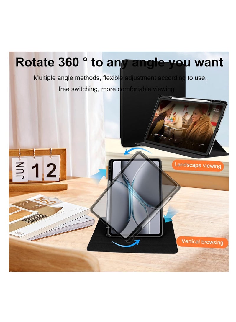 كاست ويف PU Leather Cover for Oneplus Pad 2, Protective Tablet Cover, PU Leather + Transparent Acrylic Case, with Swivel Stand/Pen Slot Position, Slim Stand, for Oneplus Pad 2 (2024) 12.1 - Image 4