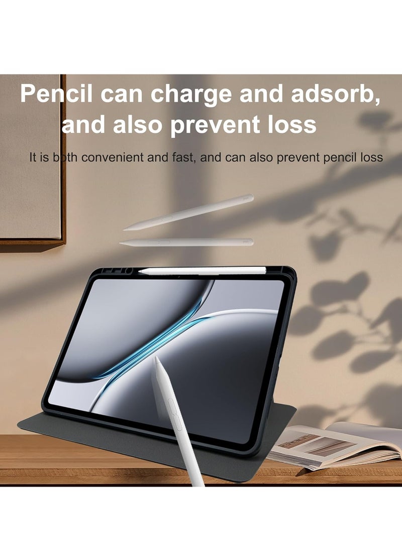 كاست ويف PU Leather Cover for Oneplus Pad 2, Protective Tablet Cover, PU Leather + Transparent Acrylic Case, with Swivel Stand/Pen Slot Position, Slim Stand, for Oneplus Pad 2 (2024) 12.1 - Image 3