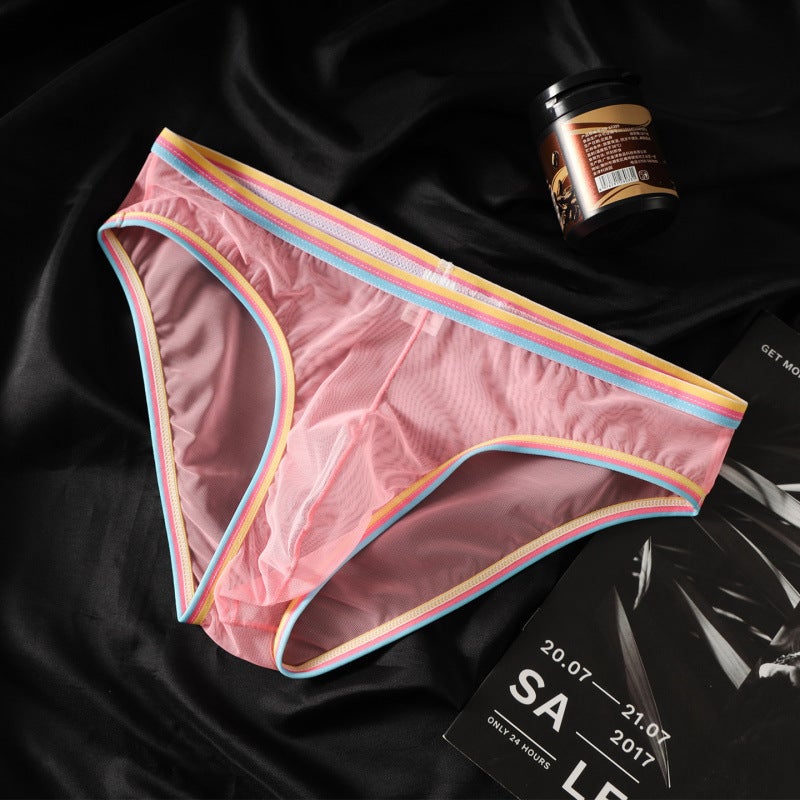 Men's Sexy Low-Waist See-Through Briefs with Wide Waistband - 20D Mesh Fabric(Buy 1 free 1)