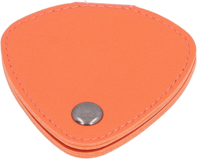 Guitar Pick Storage Bag, 6 Slot PU Leather Holder with Metal Buckle for Guitar Picks, Compact Portable Pouch for Guitarists Beginners (Orange) - Image 3