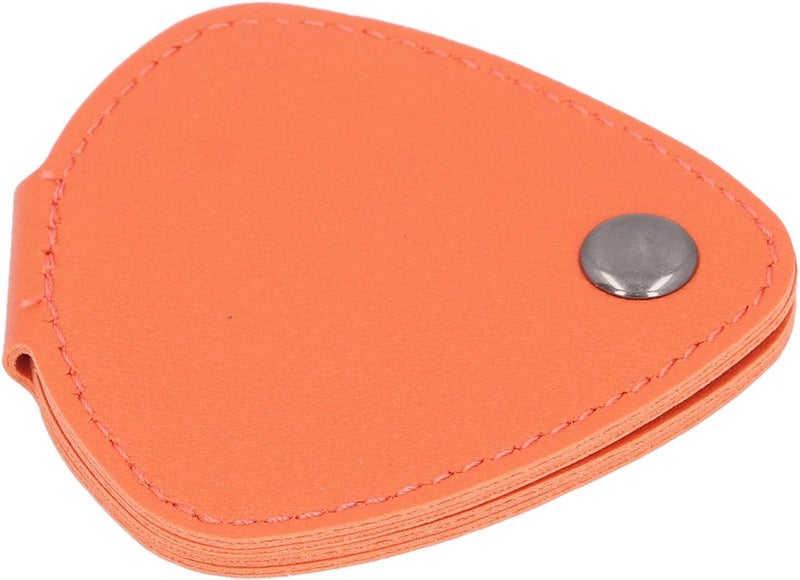 Guitar Pick Storage Bag, 6 Slot PU Leather Holder with Metal Buckle for Guitar Picks, Compact Portable Pouch for Guitarists Beginners (Orange) - Image 4