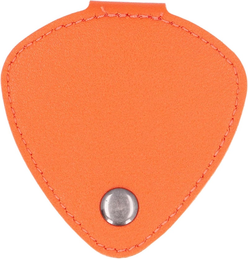 Guitar Pick Storage Bag, 6 Slot PU Leather Holder with Metal Buckle for Guitar Picks, Compact Portable Pouch for Guitarists Beginners (Orange) - Image 2