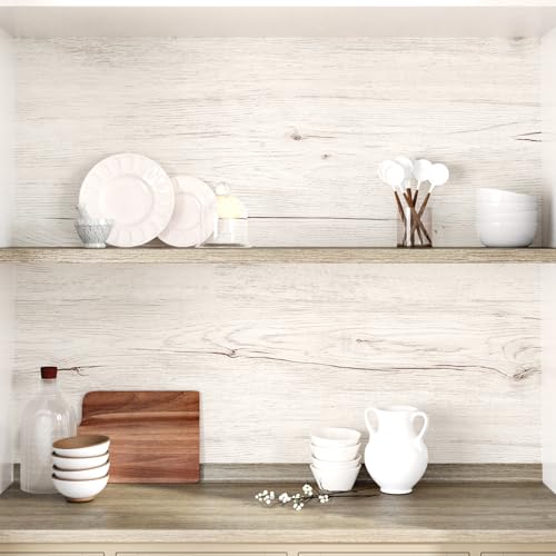 Wallderful Light Oak Wood Contact Paper for Countertops Beige White Wood Wallpaper Peel and Stick Removable Waterproof Wooden Grain Contact Paper for Bathroom Kitchen Countertop Cabinets Liner Bedroom - Image 3