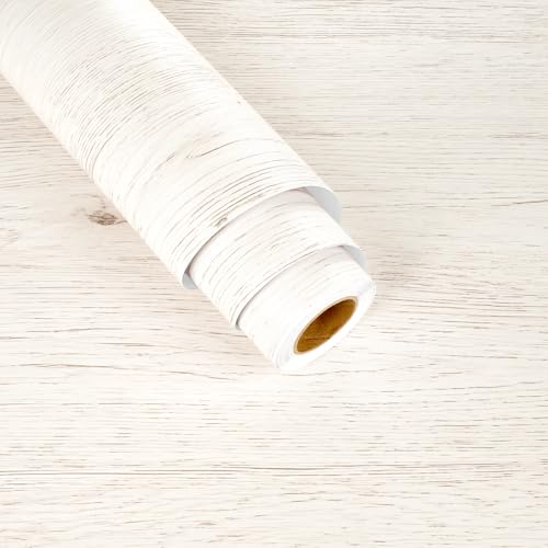 Wallderful Light Oak Wood Contact Paper for Countertops Beige White Wood Wallpaper Peel and Stick Removable Waterproof Wooden Grain Contact Paper for Bathroom Kitchen Countertop Cabinets Liner Bedroom - Image 1