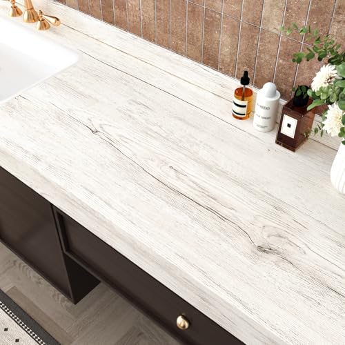 Wallderful Light Oak Wood Contact Paper for Countertops Beige White Wood Wallpaper Peel and Stick Removable Waterproof Wooden Grain Contact Paper for Bathroom Kitchen Countertop Cabinets Liner Bedroom - Image 5