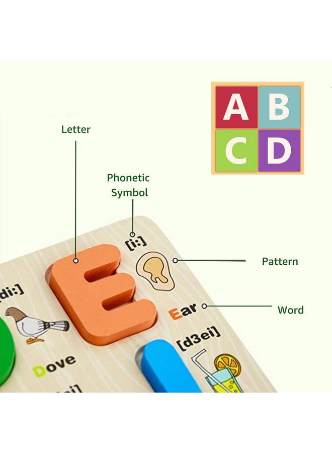 Cubelelo Alphabet Learning Board (Wooden) | Wooden Letter Matching Puzzle | Early Learning Toy for Kids Boys Girls 3 Ys Old & Up | Preschool Educational Game - Image 3
