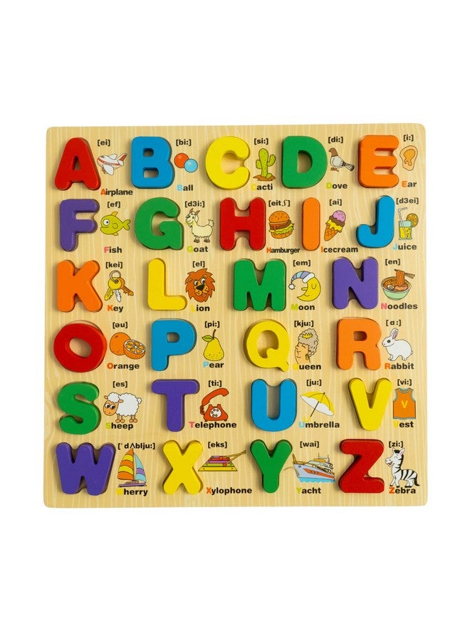 Cubelelo Alphabet Learning Board (Wooden) | Wooden Letter Matching Puzzle | Early Learning Toy for Kids Boys Girls 3 Ys Old & Up | Preschool Educational Game - Image 1