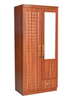 2 Door Wooden Wardrobe Cabinet Cupboard Engineered Wood Modern Stylish Heavy Duty With Mirror Cheery